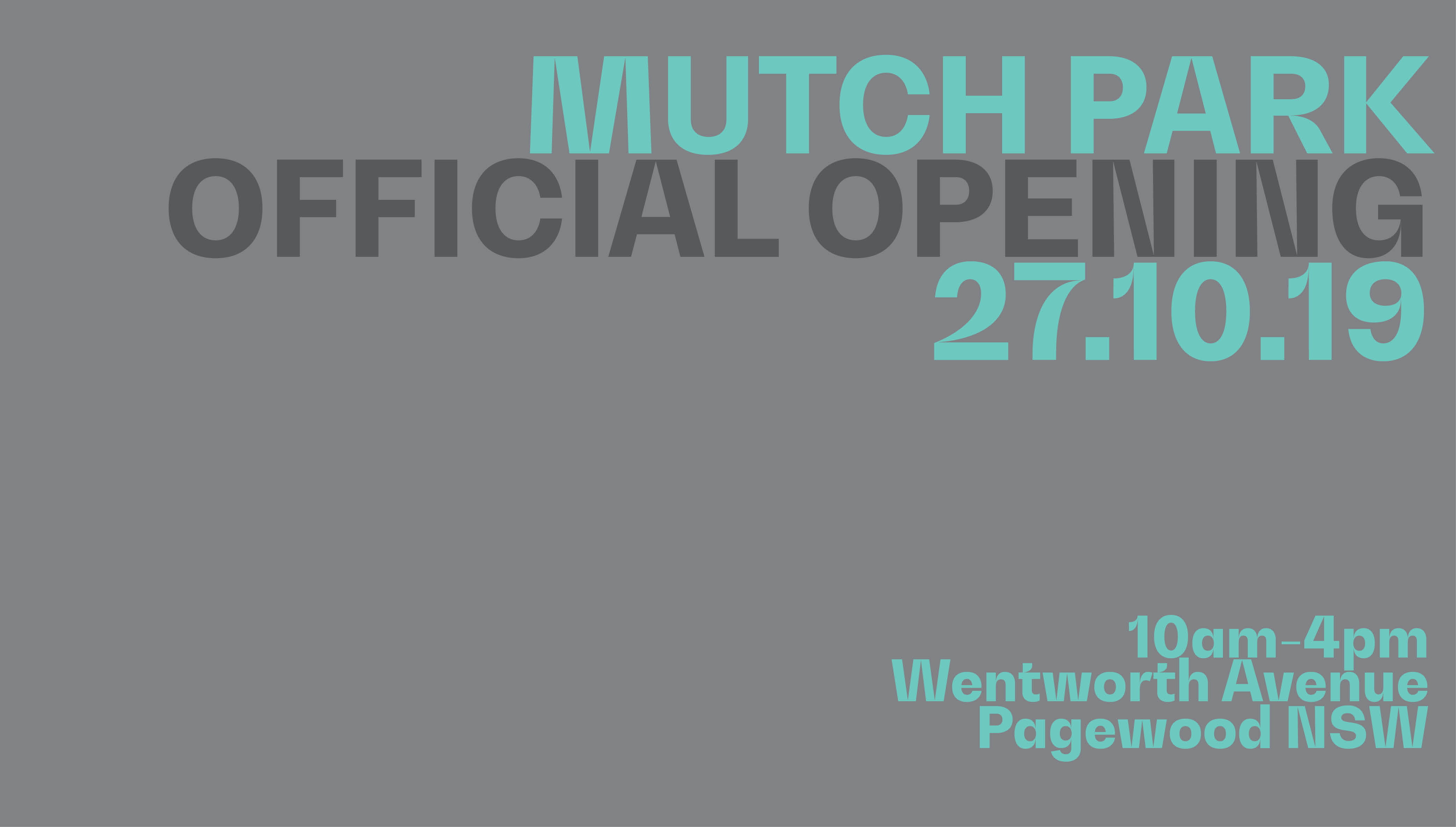 Mutch Park Opening
